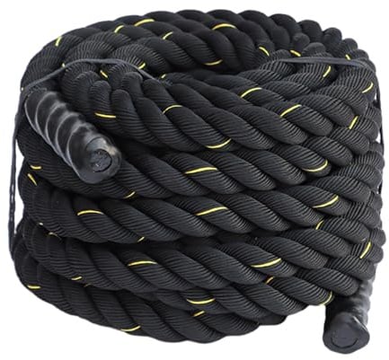Aymzbd Attrezzatura per Corda da Battaglia, Corda da Fitness, Corda da Arrampicata, Fisica Migliorata, Corda da Allenamento da 2,8 M/3 M, Corda per Ese, 25 mm x 3 m Giallo
