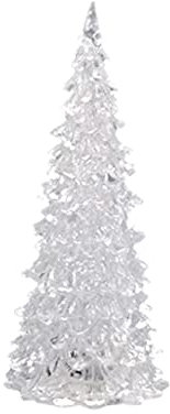 belupai 3 Stück Tisch-Weihnachtsbaum, bunt beleuchtete Acryl-Mini-Weihnachtsbaumfigur, Tischschmuck für Feiertagsparty-Dekoration (17 cm)