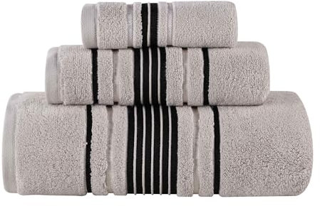 Superior 3-teiliges Handtuch-Set aus Baumwolle, enthält 1 Bad, 1 Hand, 1 Waschlappen/Gesichtstuch, schnell trocknend, für Zuhause, Dusche, Spa, luxuriöse, weiche, saugfähige Handtücher, Zero Twist