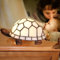 BOTOWI Kinder-Nachtlicht, Schildkröten-/Schildkröten-Lampe, Nachttischlampe, Tiffany-Stil-Buntglas-Akzent-Schreibtischlampe, Kindergeschenke, E27,Weiß