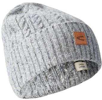 camel active Herren 406510-4M51 Beanie-Mütze, Rock Grey, Einheitsgröße