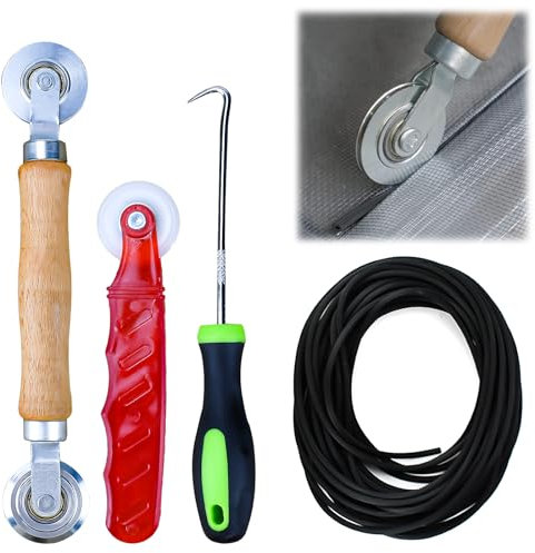 NAROSEBE 4 Pezzi Strumento del Rullo dello Schermo Zanzariera Finestra Ricambio Strumento Set Ruota di Pressione Finestra Schermo Spline Strumenti per Schermo per Installazione Porta Finestra Schermo