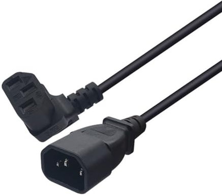 MULAIDI IEC320 C14 To C13 Elbow Cord Efficient & Power Distribution Solution For Rice Cooker Electric Kettles Monitor IEC320 C14 To C13 Up Angle Cable