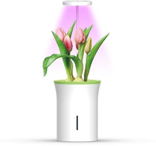 QUTBAG Pot de Plante Intelligent, Pot de Fleurs Intelligent avec lumière de Croissance des Plantes et système d'arrosage Automatique, système de Culture hydroponique pour Croissance Petites Plantes
