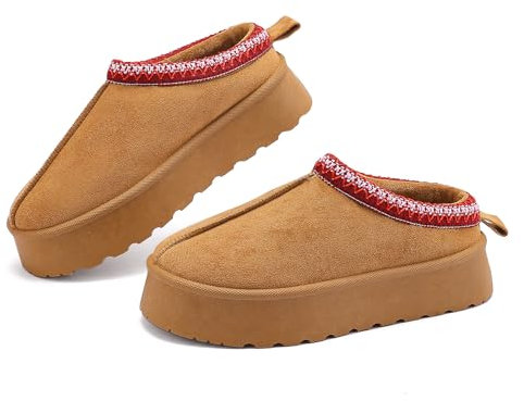 Jifenkla Stivali Da Neve Donna, Invernali con Plateau Peluche, Scarpe Stivaletti per Esterni Pantofole, Leggeri e Antiscivolo Breve Doposci Boots