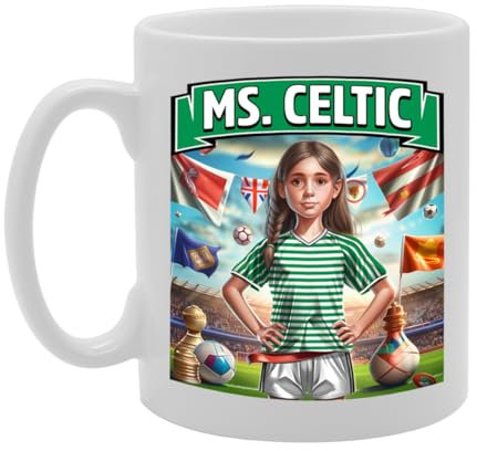 Coralgraph Football Fan Ceramic Mug - Perfect Novelty Gift for Soccer Lovers, Ladies & Girls - Printed Cup for Footie Enthusiasts (Celtic)