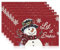 NVGVUP 6 Stück Platzset Weihnachten Abwaschbar, Tischset Weihnachten aus Leinen, Schneemann Platzdeckchen Weihnachten, Rot Weihnachts Platzsets, Weihnachts Tischset für Tischdekoration(45.3 x 29.8 cm)