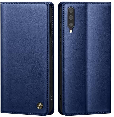 Handyhülle für Samsung Galaxy A50 Hülle Schutzhülle für Galaxy A50 5G Premium PU Lederhülle Wallet Flip Case Tasche Magnet Kartenfach Standfunktion Klappbar für Samsung A50 Hülle, Blau