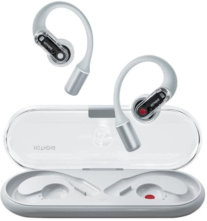 Nothing Ear (Open) Open-Ear Headphones, Earbuds with Earhooks, Clear Voice Technology with 2 Mics, BT 5.3, Fast Charging, Compatible with iPhone & Android -White