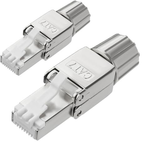 AXFEE 2PCS RJ45 Connectors, Cat7 Coupler Connection Module, Toolless 8P8C Ethernet Connector, Shielded Gold Plated Network Extender, LSA connector Adapter, Modular Plug for Ethernet Cable