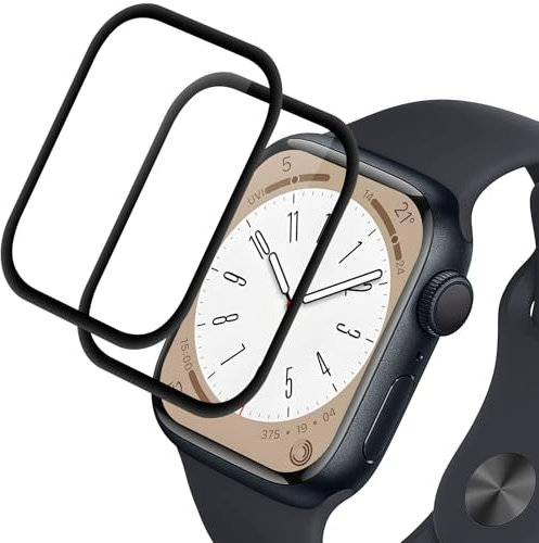 Supershieldz Panzer Schutz Glas für Apple Watch Series 9/8/7 45mm, Anti-Kratzen Panzerfolie, 9H Härte Schutzfolie, HD Klar Displayschutz, 3D-Vollständige, Anti-Bläschen - 2 Stück