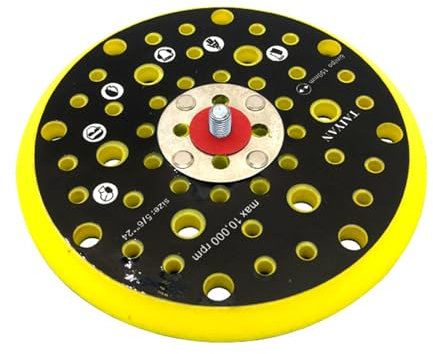 Plato para Lijadora 150 mm Lijadora orbital, 52 agujeros, 6 pulgadas Base para lijadora Almohadilla de repuesto para lijadora, compatible con Mirka CEROS DEROS para pulido y molienda