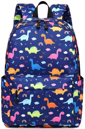 ADGBPE School Bag Boys Backpack Kids Lightning Large Teenage Durable Rucksack Lightweight Travel Waterproof Starry Student Bookbag (11-Blue Dinosaur)