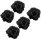 BAZEITFLOW 5pièces Broche Fleur De Rose Artificielle Épingles Élégantes Pour Cheveux Et Vêtements Accessoire Funéraire Noir