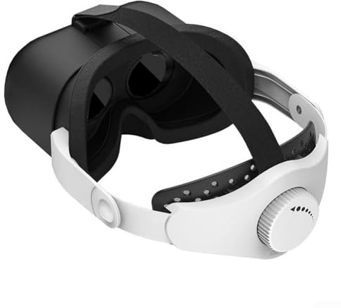 ComfyHarbor Adjustable VR Headset for Smartphones, Red & White ABS Virtual Reality Glasses with Comfort Strap, 21.6cm Immersive 3D Glasses Compatible with Most 4-6.5 Phones(Black and White)