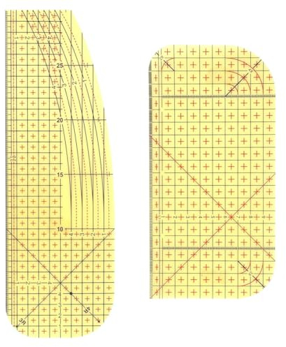 KIRZAX 2 Stück Bügellineal Hitzebeständig,Schneiderhandwerk Hot Ironing Ruler,Heißbügellineal Universal,Schneiderlineal,Heißes Lineal,for Aufbügeln, Basteln, Messen(1 großes + 1 kleines) Kombipaket