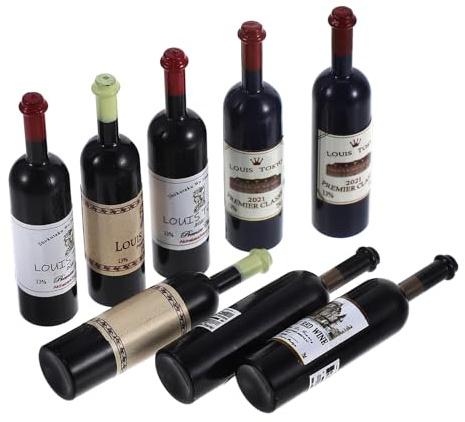 Uonlytech 12 Bouteilles Miniatures en Plastique Colorées Décoration Réaliste pour Bar Cuisine Accessoires de Poupée
