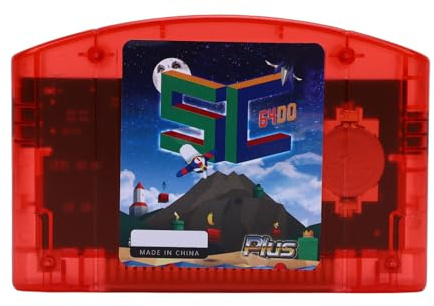 CCYLEZ Carte de Console de Jeu Open Source N64 de 64 Mo, Carte de Jeu Rétro HD à Chargement Rapide avec Sauvegarde Automatique, Lecture Directe des Vidages de Disque, avec Connexion USB (Rouge