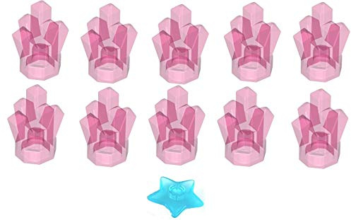 LEGO Harry Potter - 10 seltene Diamanten in transparent dunkel pink - rosa + 1 Seestern in hellblau