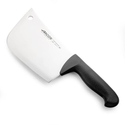 Arcos Fleischermesser Cleaver aus Nitrum Edelstahl 18 cm - Griff aus Polypropylen, Farbe Schwarz - Silber, Farberkennungssystem - Robust und Langlebig, Serie 2900