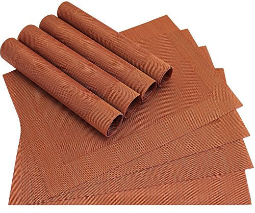 matches21 Edle Tischsets Platzsets BORDA Platzmatten 8er Set kupfer terracotta gewebt aus Kunststoff 46x33 cm abwaschbar Platzdeckchen Esstischunterlagen vom Tischwäsche Spezialist