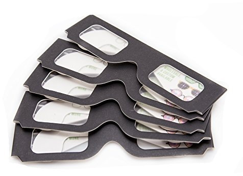 GloFX Papier Karton Beugungsgläser - 5 Pack - schwarz
