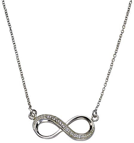 Zeeme Silber Damen Halskette 925/- Sterling Silber 45cm Glänzend Zirkonia weiß 299250036