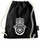 Über 60 Sprüche & Designs auswählbar/WhyKiki Turnbeutel mit Spruch/Beutel: Schwarz/Rucksack/Jutebeutel/Sportbeutel/Hipster, Bag:Hamsa