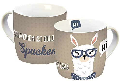 infinite by GEDA LABELS (INFKH) Tasse Lama Spucken beige Mehrfarbig, 300 Ml, 1 Stück (1er Pack)