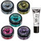 Eco Chunky Glitter de Moon Glitter biodégradable - 100% Cosmetic Bio Glitter pour le visage, le corps, les ongles, les cheveux et les lèvres - 3g Ensemble de 5-5g - plus gel fixateur paillette