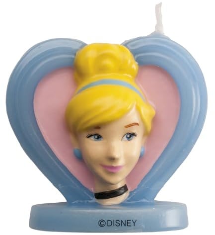 Dekora - Set von 3D Geburtstagskerzen von Cinderella für Kindertorten - 5.5 cm - Kerzen Deko Geburtstagskerze
