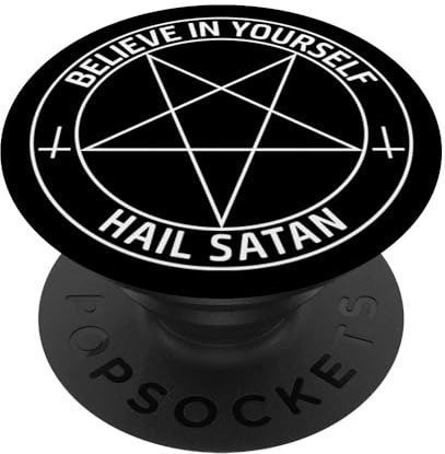 PopSockets Believe In Yourself Hail Satan Satanic Pentagram PopSockets PopGrip: Ausziehbarer Sockel und Griff für Handys/Tablets mit Tauschbarem Top