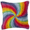Tubayia DIY Knüpfkissen Kissenbezug Kissenhülle Latch Hook Kit für Kinder, Erwachsene (Regenbogen)
