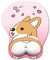 Tapis de Souris 3D avec Repose-Poignet, Tapis de Souris de Jeu Ergonomique en Gel de Silicone Souple, Tapis de Souris Mignon Corgi Dog Anime pour Ordinateurs Portables PC (Rouge)