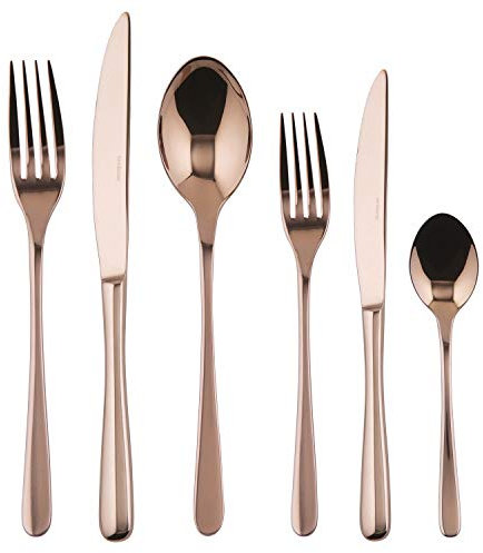 Sambonet - Taste Set di Posate da Tavola per 6 persone, 36 pezzi in Acciaio Inox finitura PVD, Lavabili in lavastoviglie, Copper