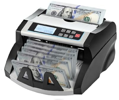 Contatore di banconote DOMENS UV/MG/IR/DD, contatore banconote contraffatte, conteggio banconote e banconote, display LCD (nero + grigio)
