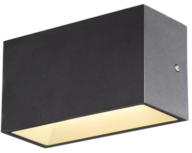 SLV Wandaufbauleuchte SITRA M UP/DOWN / Beleuchtung für Wände, Wege, Eingänge, LED Spot außen, Aufbau-Leuchte Outdoor, Gartenlampe / IP44 14W 1700lm 3000/4000K CCT SWITCH anthrazit