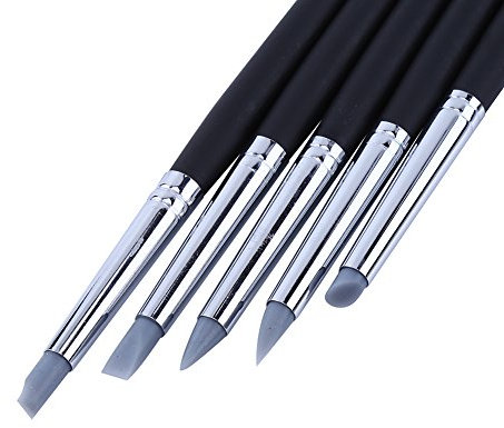 Sxhlseller Sculpting Tools Silicone, Pottery Making Tool Pen With Wood Handles, Pastel Shaper Suitable as Polymer Clay Erase Mark Pen