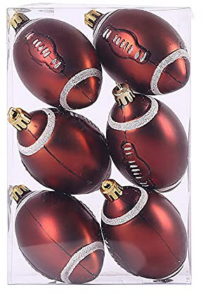 Betos Weihnachtskugeln, Rugby-Ball, bruchsicher, Weihnachtsschmuck, Hängekugeln für Weihnachtsbaum/Heimdekoration/Hochzeit/Geburtstag