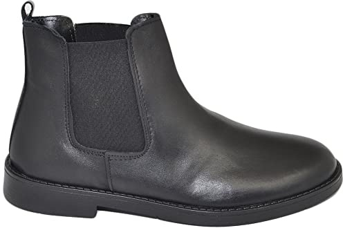 Chelsea Beatles Uomo Stivaletto con Elastico in Vera Pelle Nero Collo Basso Stivale Fondo Gomma Sottile Made in Italy (45 EU)