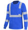 3XL 4XL hi vis Long Sleeve t Shirt BLUE Work Reflective Safety Long Sleeve Polo t-Shirt EN20471 Class3 (XS-8XL)