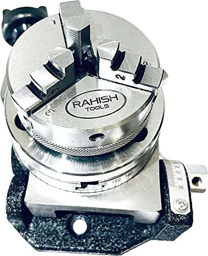 Mesa giratoria inclinable de 75 mm con 4 ranuras con 3 mandíbulas de 65 mm con placa trasera y tuercas en T para herramientas de ingeniería de fresado