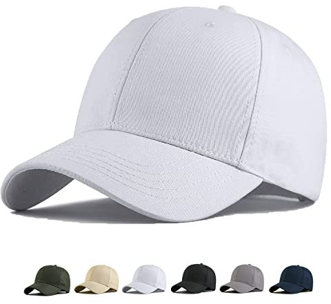MUNULA Übergroße Baseballkappe, XXL, großer Kopf, Hüte für Herren, großer Kopf, Hut, verstellbar, 59,9 cm - 68,1 cm, Weiss/opulenter Garten, XXL/3XL