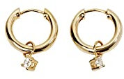 ESPRIT Damen-Creolen 925er Silber 2 Zirkonia One Size Gelbgold 32022999