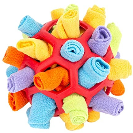 Deyaah Dog Snuffle Ball, Interactive Puzzle Toy, Brain Stimulating Game, Enrichment Feeding Mat, Slow Feeder, Stress Relief Toy for Dogs (Yellow)