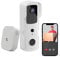 Winnes Campanello Video Senza fili 1080P IP65 Impermeabile Campanello visivo Intelligente 155° Grandangolo con Visione Notturna PIR Rilevamento del Movimento Umano Audio Bidirezionale (Bianco)