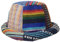 Gheri Patchwork Roll Brim Boho Fischerhut aus gewebter Baumwolle mit mehrfarbigem Aufnäher