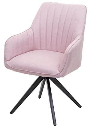 Décoshop26 Chaise de Salle à Manger Fauteuil de Bureau en Tissu Rose en Acier Design rétro 04_0002279