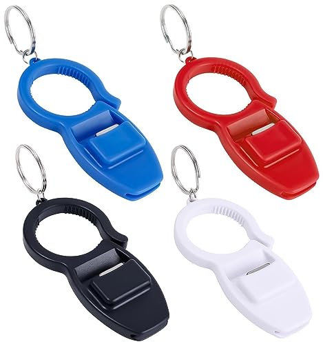 tinysiry Apribottiglie e apriscatole portatili 3 in 1, apribottiglie portachiavi in plastica, pinza per bottiglie multifunzionale, apriscatole per bibite/birra/bevande per mani deboli, anziani,