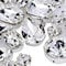 DONGZHOU Strasssteine zum Aufnähen, Glass Sewing Gemstones mit Silber Krappenfassung für DIY Crafts Schmuck machen Kleidung Hut Maske Hochzeit Kleid Dekoration 82Stück,Kristall